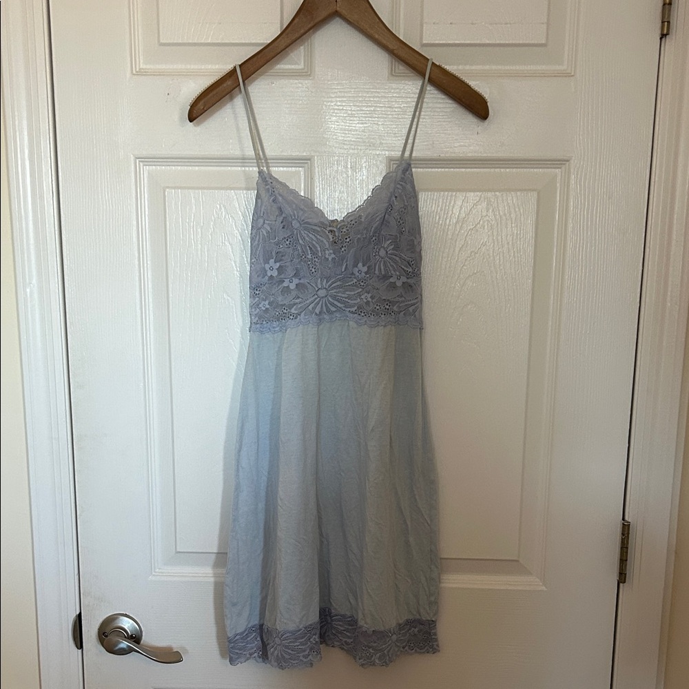 Vintage ella moss lace-Trim slip dress